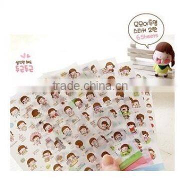 interesting custom cartoon paper sticker for girls