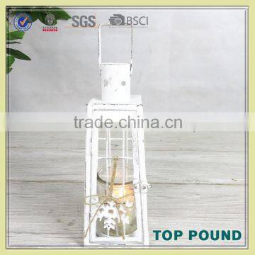 China Supplier Metal And Glass Free Standing Candle Lantern