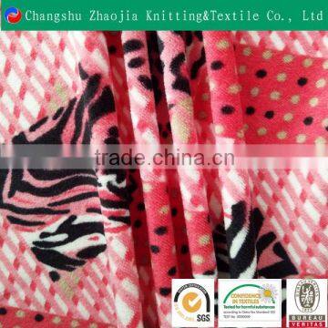 High quality red and white knitted printd fabric and textile fabric