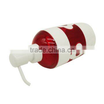 China red plastic pump bottle for bathroom accessories set