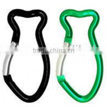 2013New Hot Sale Mini Aluminum Fish Shape Colorful Carabiner for promotion