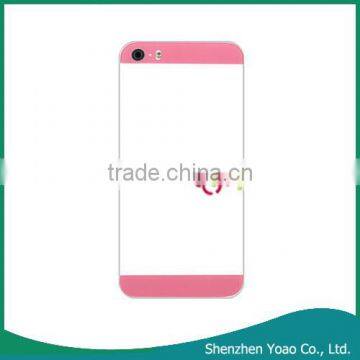 Phone Back Cover Up and Down Glass Set with Adhesive Tape for iPhone 5S Pink