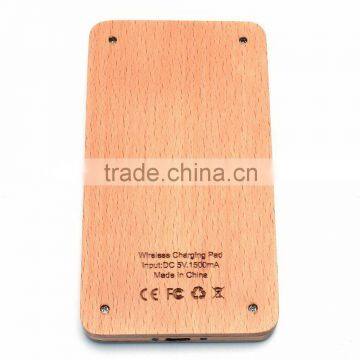 Natural Real Wood Bamboo Qi Wireless Charger Pad Charging Mat for Smart Phone photo-2