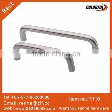 Satin stainless steel fireplace door handles