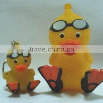 LED rubber duck with keychain