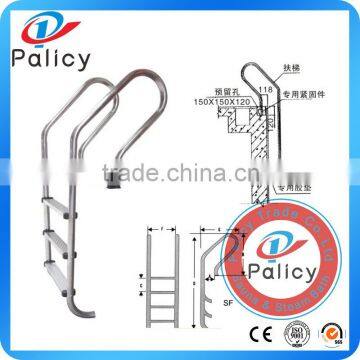 Extendable Swimming Pool stainless steel handrail with Plastic 2/3/4 Steps for in-ground Pool