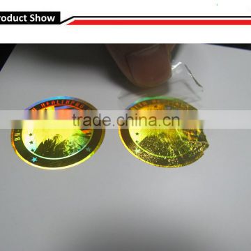 Golden Tamper Evident Hologram Label anti-fake holographic sticker