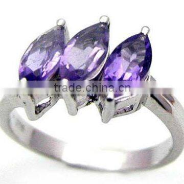 Genuine Amethyst & .925 Sterling Silver Ring Jewelry Ring Wholesale Silver Jewelry