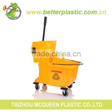 Factory durable 46L wholesale plastic squeeze mop pp material bucket with wheels