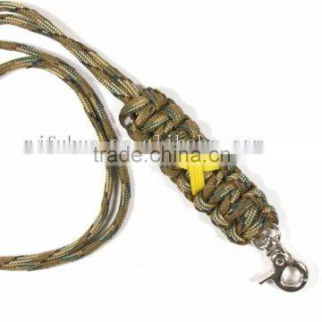 fashion 550 paracord lanyard with yellow ribbon for cell phone,MP3s