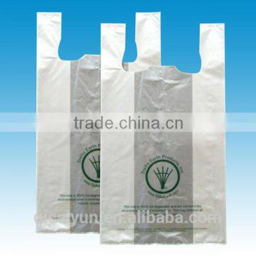 Biodegradable cheap plastic Market Thank You T-shirt bag free sample