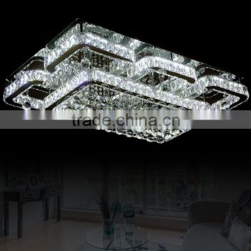 Luxury Crystal Chandelier 220V Stainless Steel Square Modern Ceiling lamps