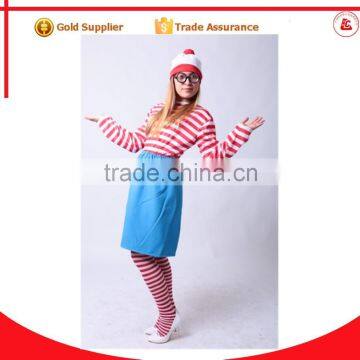 cosplay wheres wally waldo wenda party adult little girl costume for sale