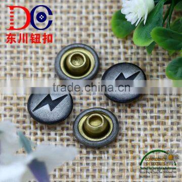 9MM Lightning Logo Metal Jeans Rivet for Leather Jacket Men photo-4