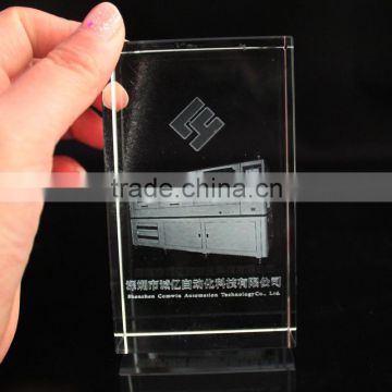 2016 new design 3d laser engraving bus crystal cube