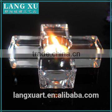 LX-Z141 crystal churcn crystal glass cross tealight candle holder