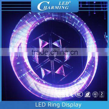 High brightness standing / hanging 3d video circular led screen display for night club decor