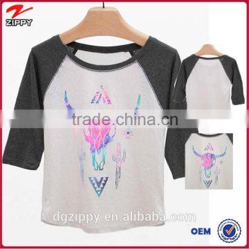 2015 Fasion Ox-head Printing Woman t Shirt Printing Manufacturers China