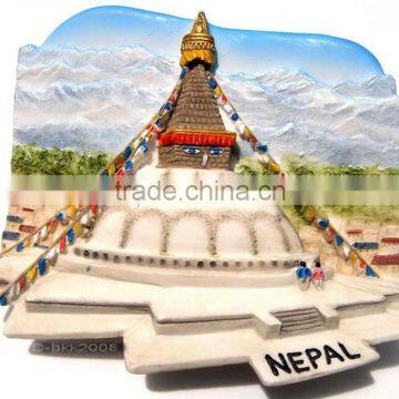 3D polyresin souvenir magnets Bouddhanath Stupa,NEPAL Quality resin 3D fridge Magnet