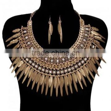 FEATHER CHARM FASHION BOHEMIAN NECKLACE SET