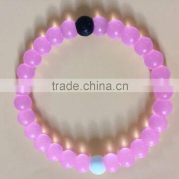 Cheap custom silicone bracelet Circular bead silicon bracelet