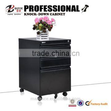 Gold supplier knock down 3 drawer movable metal cabinet