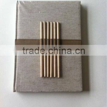 top sale high quality drawing book with canvas cover and pencil