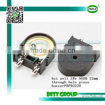 hot sell 24v 90DB 22mm through hole piezo buzzerFBPB2220