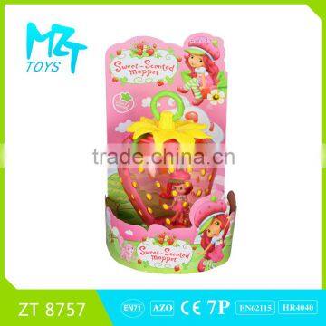 Hot B/O strawberry girl music and light lantern magic hand lamp toysZT8757