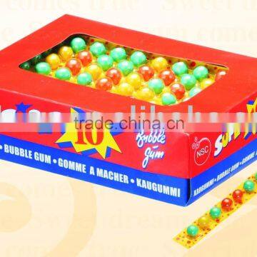 10ct round gum balls per card in display box(chewing gum candy)
