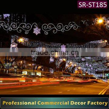 Customize commercial cross Street LED lighted Scrolls decoration