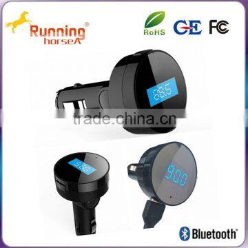 Car mobile phone charger Bluetooth FM Car Transmitter with LED screen