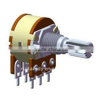 Dual rotary potentiometer with horizontal needle