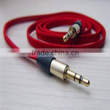 braided wire aux car audio cable 3.5mm, male-male braided aux audio cable, aux car audio wire