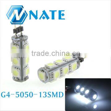 2014 whole sale g4 led 12v bulb 13pcs 5050SMD 2.5W 160Lm white