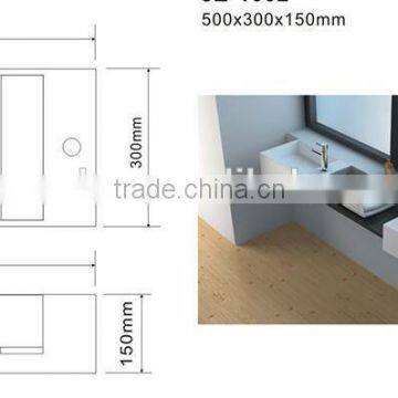 Modern Type Bathroom Solid Surface Basin, Aritificial Stone Solid Surface Acrylic Wall Hang Wash Basins photo-4