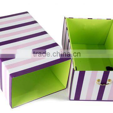 Metal Handle Cardboard Storage Box Customized Cardboard Paper Box Drawer Storage Box photo-2