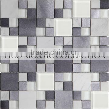 Fico mosaic, GML054S-1, light color glass mix ice crack ceramic tile mosaic