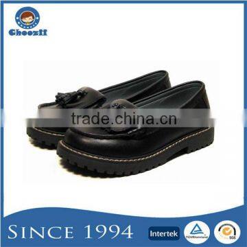 2016 Guangzhou Wholesale Girls Unique Design Tassel Slip-on Leather School Shoes photo-2