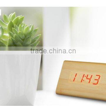 FM radio wooden LED digital wall clock