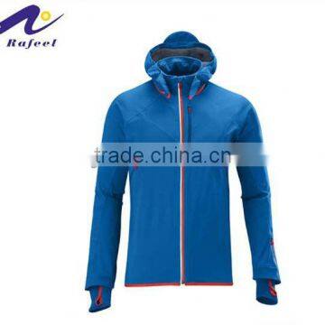 blue waterproof men's softshell jacket