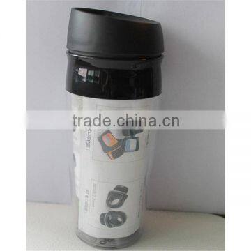 450ML Double Wall Insulated Advertising Plastic Travel Coffee Mug