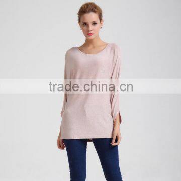 2016 Women's Three Quarter Sleeve Loose Knit Top
