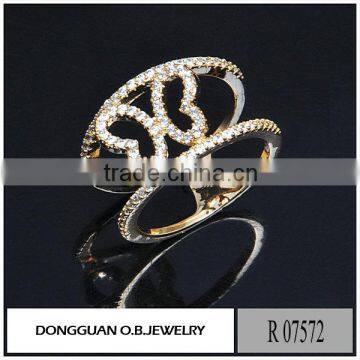 New designs finger ring 18K real gold plated latest gold finger ring designs