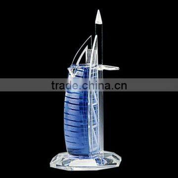 2016 Hot new products modern colorful building crystal perfume bottle