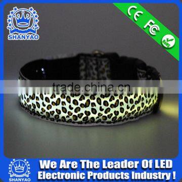 2016 Hot Selling Christmas led dog collar with Leopard