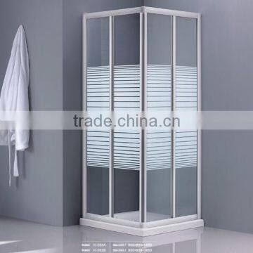 High Quality 4mm Tempered Printing Glass Shower Enclosure With White Aluminum Alloy Frame K-083A
