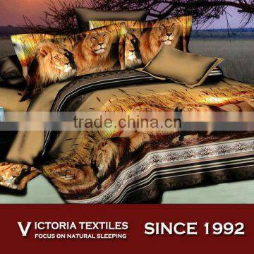 lion pattern reactive printed sheets set 4pcs home textiles sets animal series