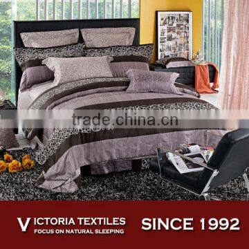 chocolate and grey mix color printed cotton bed in bag bed cover set