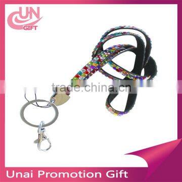 Multicolor Acrylic Rhinestone ID Card Neck Strap Lanyard